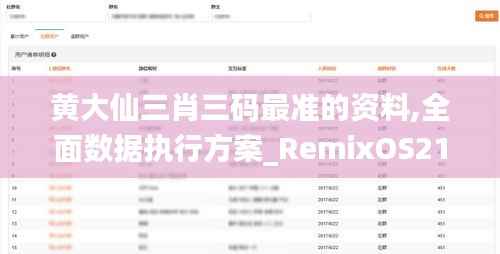 黄大仙三肖三码最准的资料,全面数据执行方案_RemixOS21.410-2