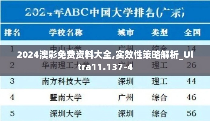 2024澳彩免费资料大全,实效性策略解析_Ultra11.137-4