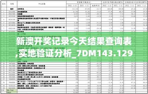 新澳开奖记录今天结果查询表,实地验证分析_7DM143.129