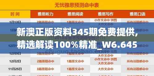 新澳正版资料345期免费提供,精选解读100%精准_W6.645