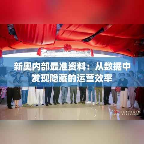 新奥内部最准资料:从数据中发现隐藏的运营效率