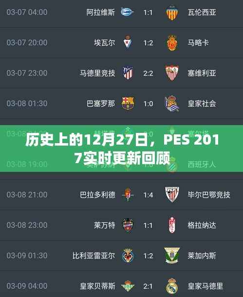 PES 2017实时更新回顾,历史上的十二月二十七日