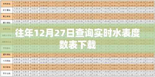 实时水表度数查询下载表(往年12月27日)