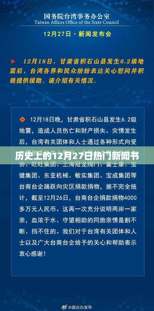 历史上的大事件,揭秘十二月二十七日的重大新闻事件