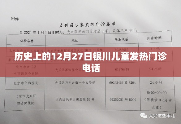 银川儿童发热门诊历史电话记录,12月27日回顾