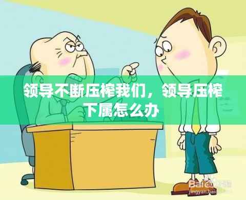 领导不断压榨我们,领导压榨下属怎么办
