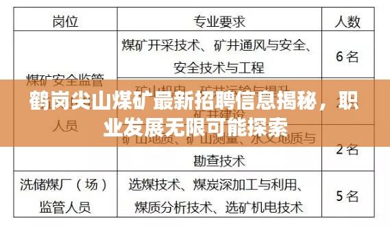 鹤岗尖山煤矿最新招聘信息揭秘,职业发展无限可能探索