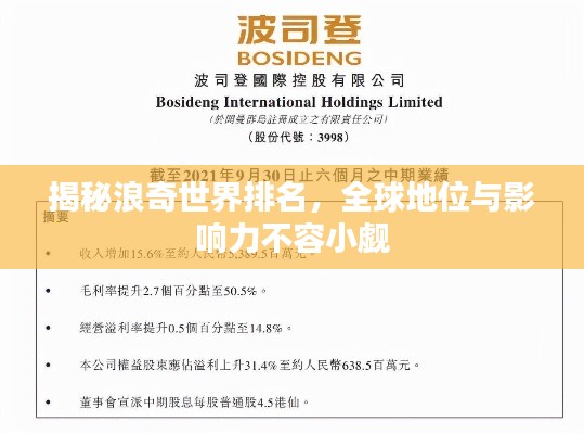 揭秘浪奇世界排名,全球地位与影响力不容小觑