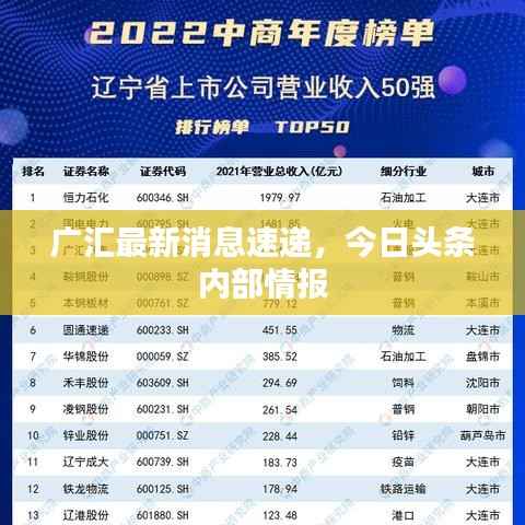 广汇最新消息速递,今日头条内部情报
