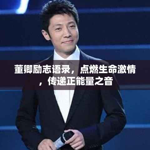 董卿励志语录,点燃生命激情,传递正能量之音