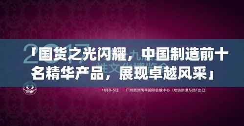 「国货之光闪耀，中国制造前十名精华产品，展现卓越风采」