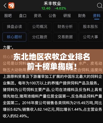 东北地区农牧企业排名前十榜单揭晓!