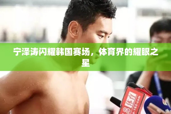 宁泽涛闪耀韩国赛场,体育界的耀眼之星