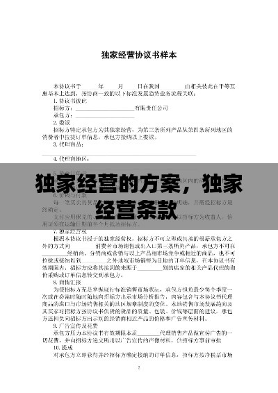 独家经营的方案,独家经营条款