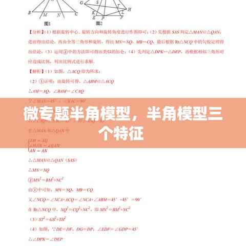 微专题半角模型,半角模型三个特征