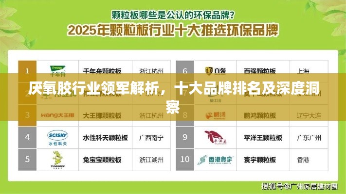 厌氧胶行业领军解析，十大品牌排名及深度洞察