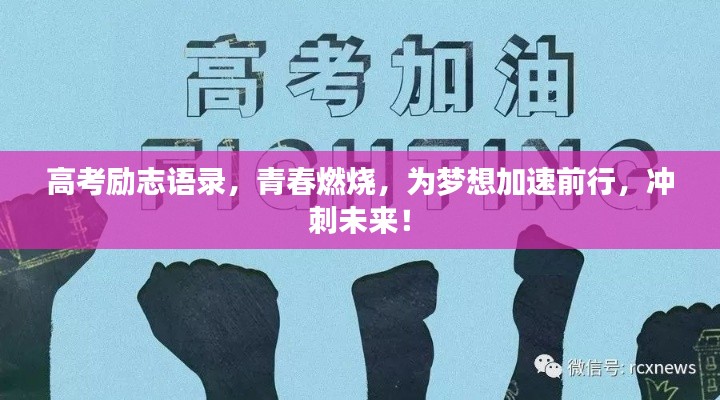 高考励志语录,青春燃烧,为梦想加速前行,冲刺未来!